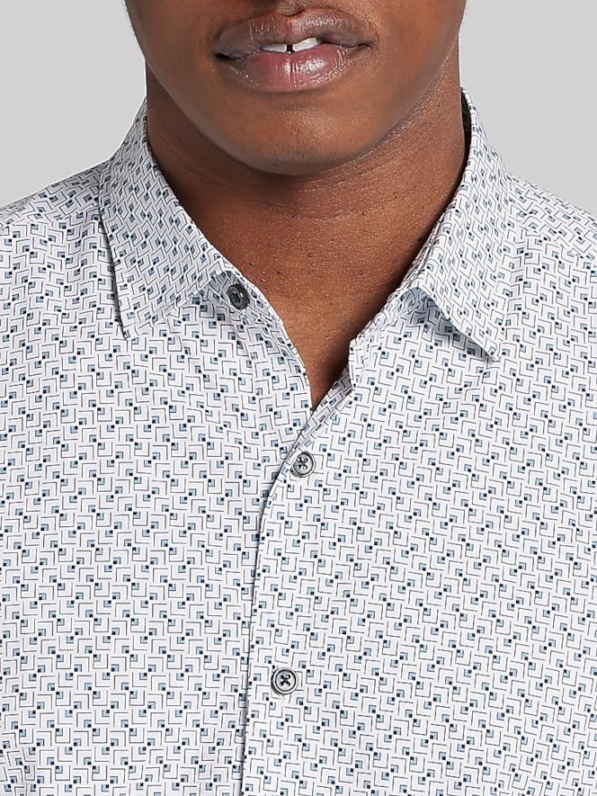 Awearness Kenneth Cole Modern Fit Geometric Print Woven Shirt