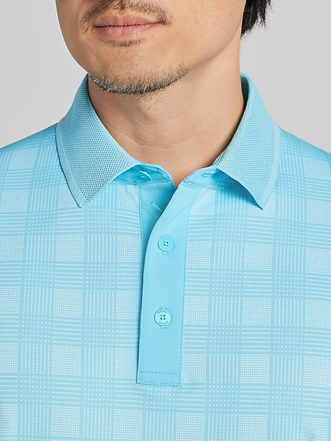 Callaway Regular Fit Chevron Plaid Golf Polo