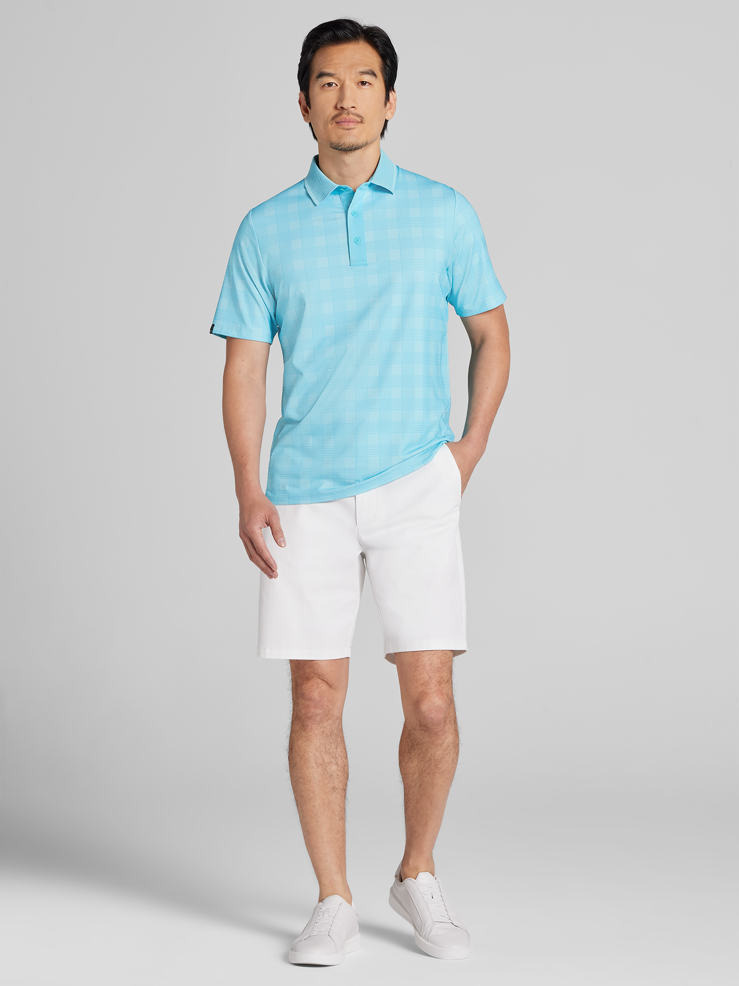 Regular Fit Chevron Plaid Golf Polo