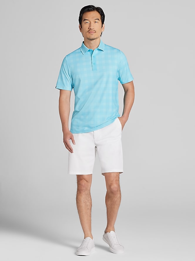 Callaway Regular Fit Chevron Plaid Golf Polo