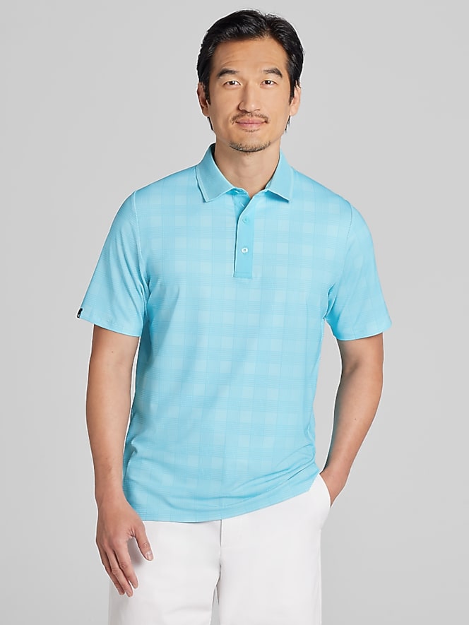 Callaway Regular Fit Chevron Plaid Golf Polo