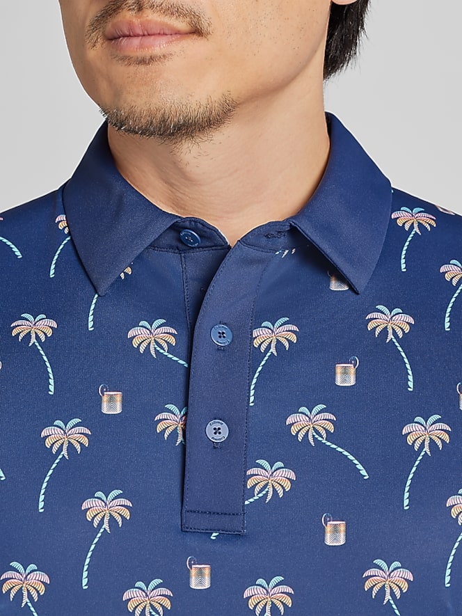 Callaway Regular Fit Tropical Drink Print Golf Polo