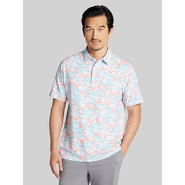 Callaway Big & Tall Men's Regular Fit Resort Conversational Golf Polo White - Size: XXL