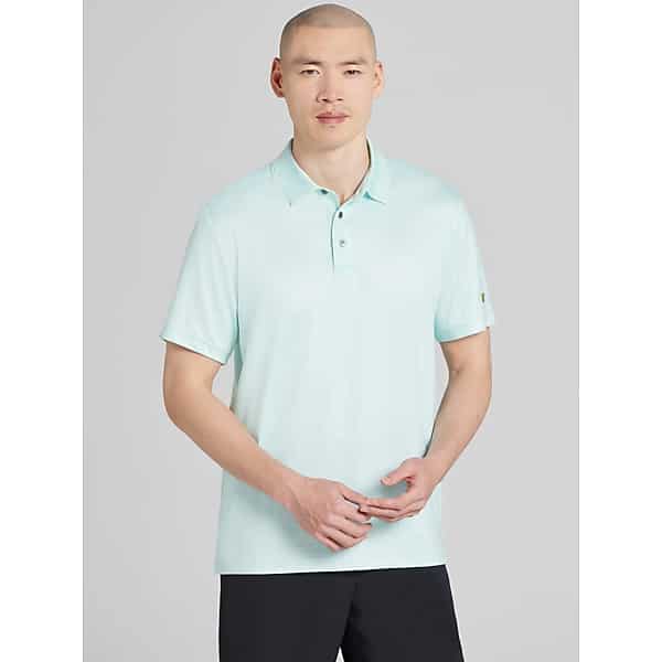 Jack Nicklaus Mens Regular Fit Geometric Golf Polo Aruba Blue - Size: Medium
