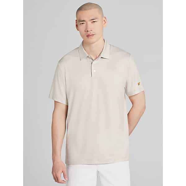 Jack Nicklaus Big & Tall Men's Regular Fit Ditsy Floral Golf Polo Taupe - Size: 3X
