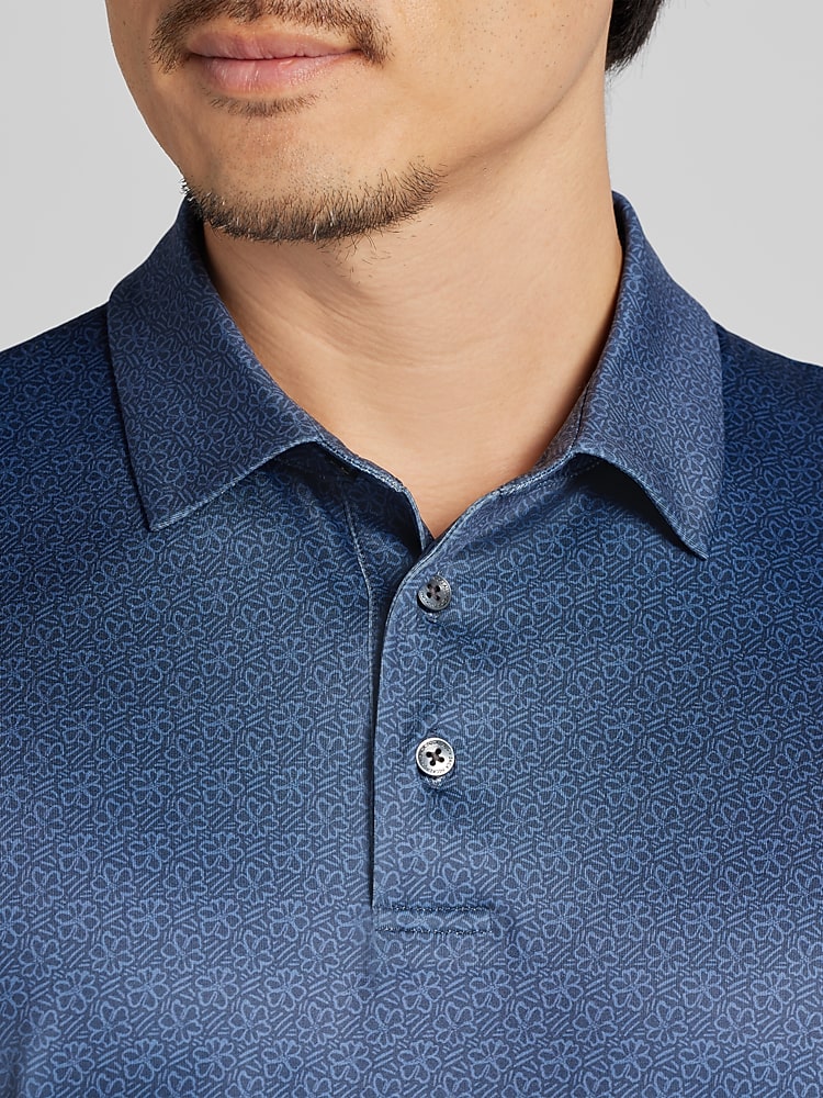 Jack Nicklaus Regular Fit Ditsy Floral Golf Polo, Indigo - Blue