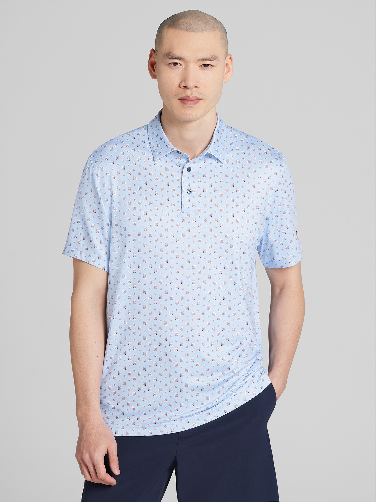 Regular Fit Mini Drinks Short Sleeve Golf Polo