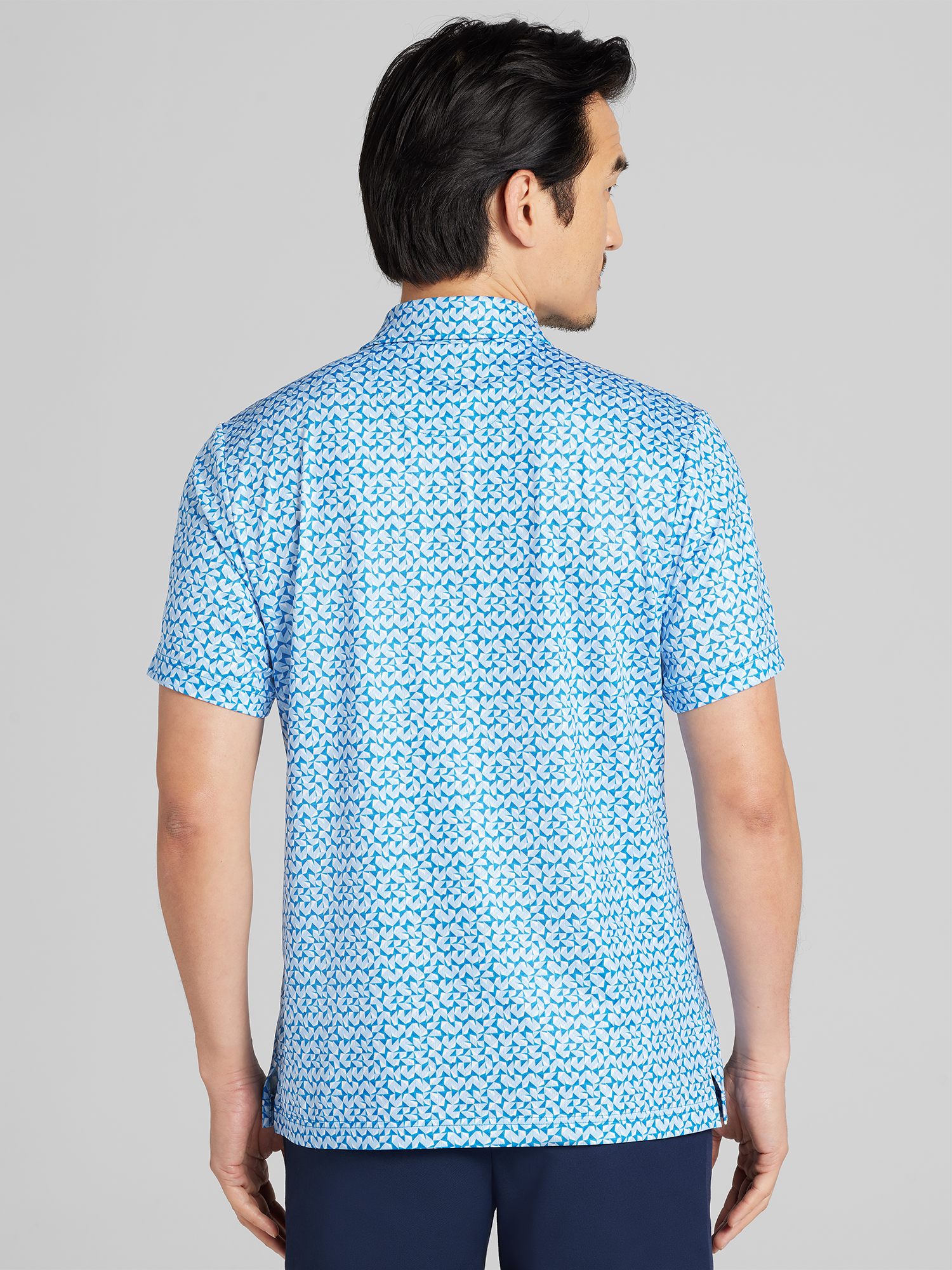 Regular Fit Abstract Geo Printed Polo