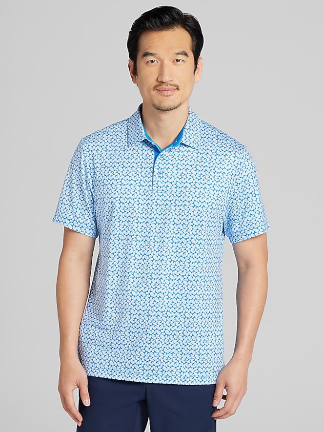 PGA TOUR Regular Fit Abstract Geo Printed Polo