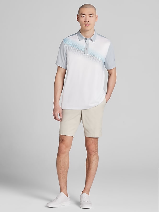 PGA TOUR Regular Fit Asymmetric Colorblock Short Sleeve Golf Polo