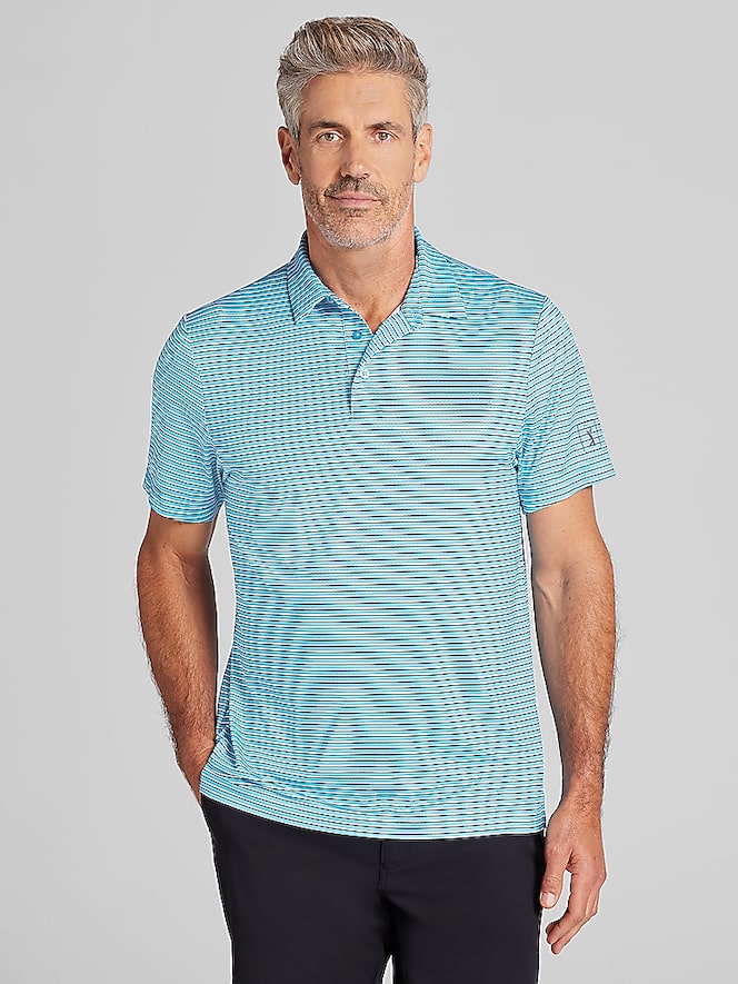 PGA TOUR Regular Fit Feeder Stripe Short Sleeve Golf Polo