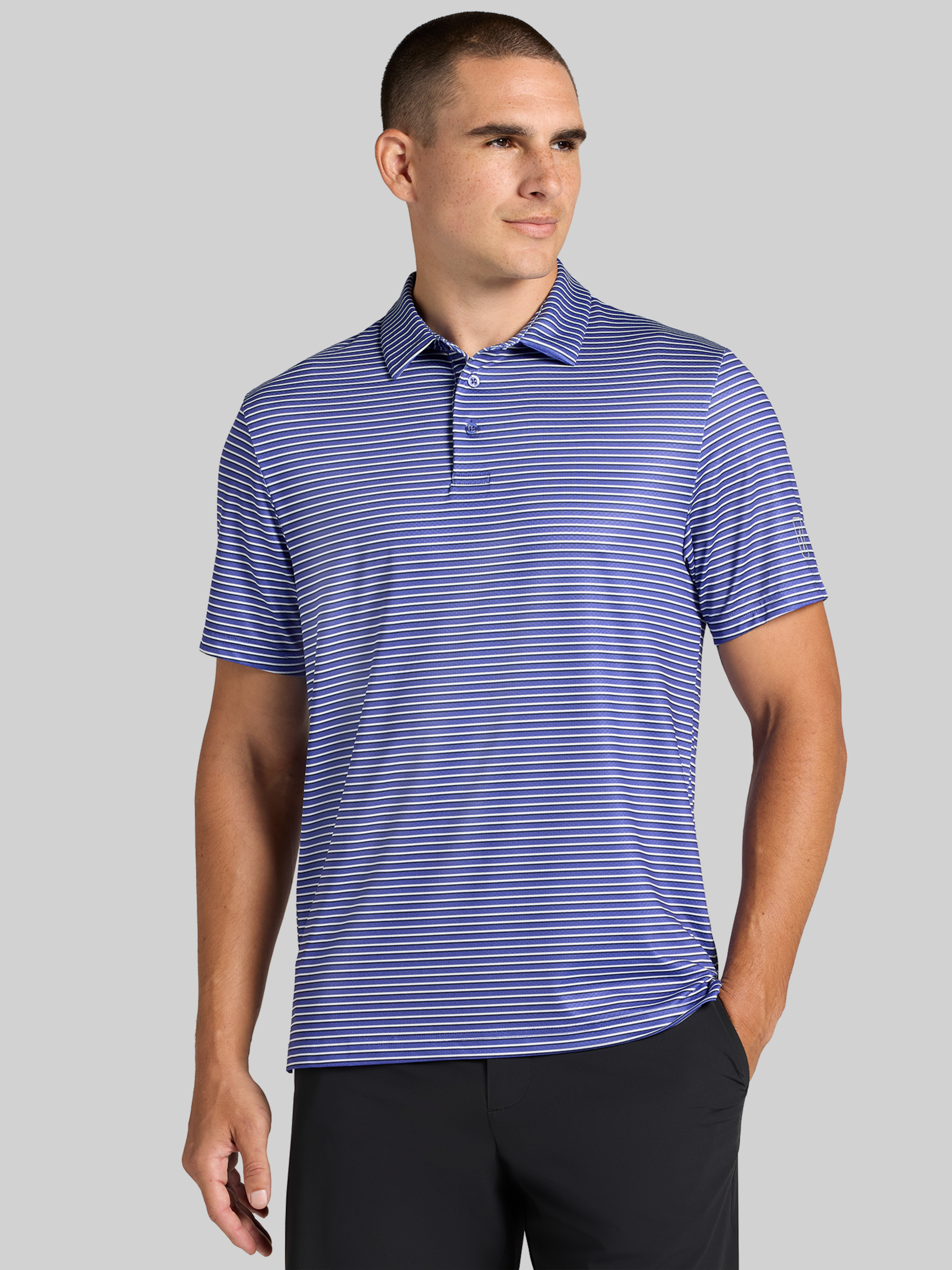 Regular Fit Feeder Stripe Short Sleeve Golf Polo