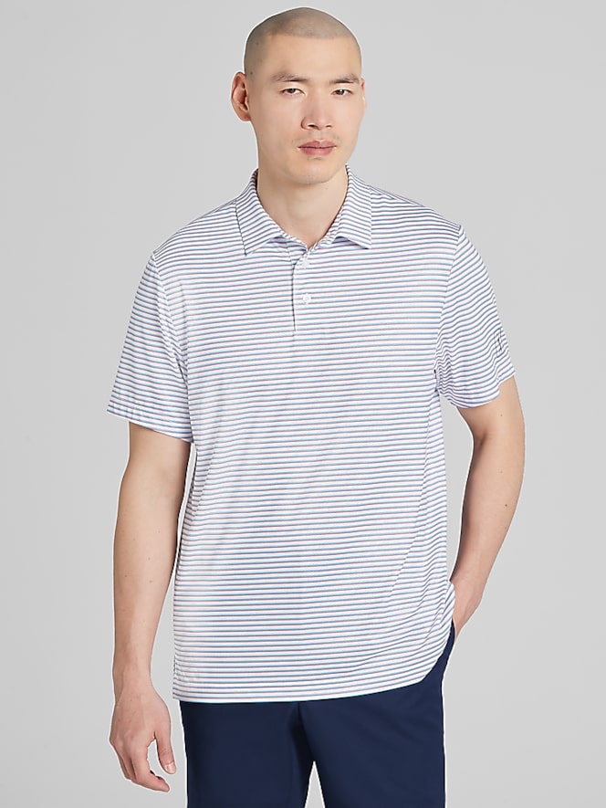 PGA TOUR Regular Fit Feeder Stripe Short Sleeve Golf Polo