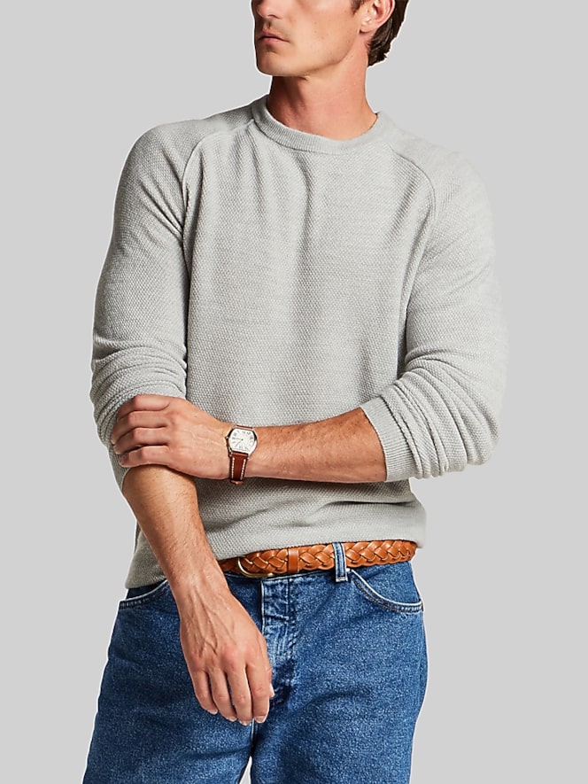 Weatherproof Vintage Soft Touch Textured Raglan Crew Neck Pullover