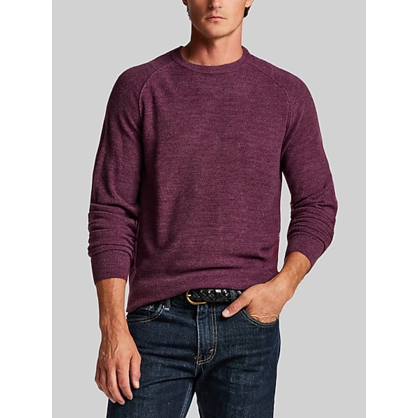 Weatherproof Vintage Men's Soft Touch Textured Raglan Crew Neck Pullover Fig - Size: Large