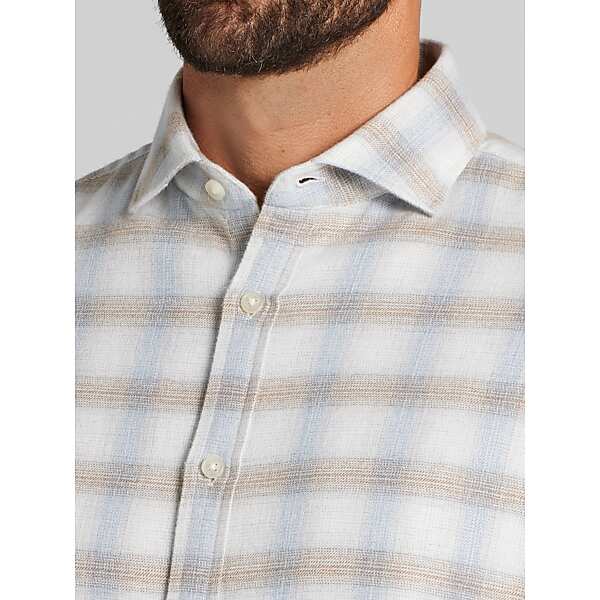 Joseph Abboud Men's Modern Fit Flannel Shirt Blue
