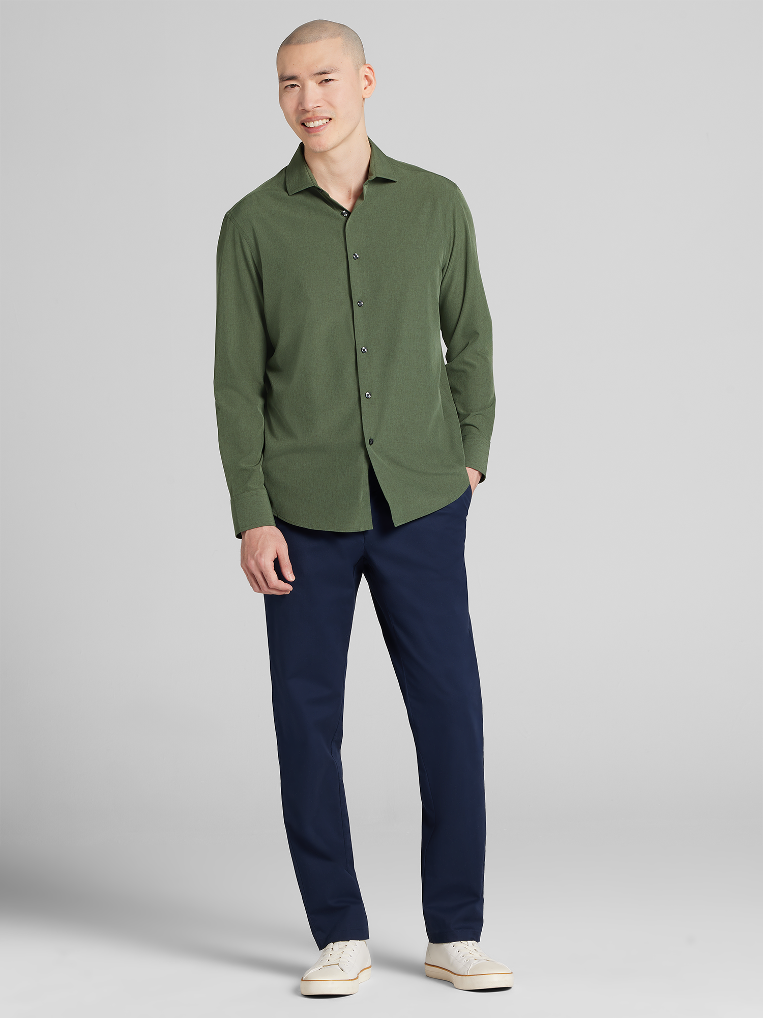 Modern Fit 4-Way Stretch Button Up Shirt