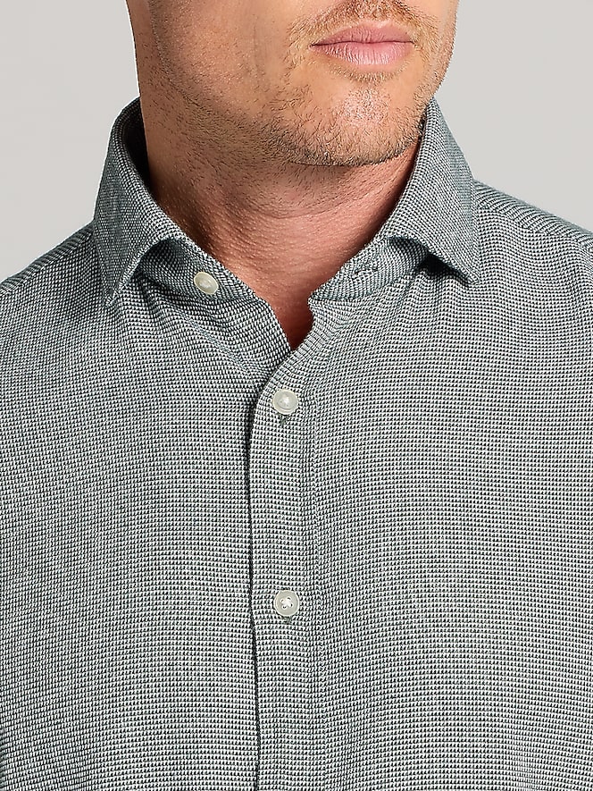 Joseph Abboud Modern Fit Flannel Button Up Shirt, Olive - Image 2 of 5