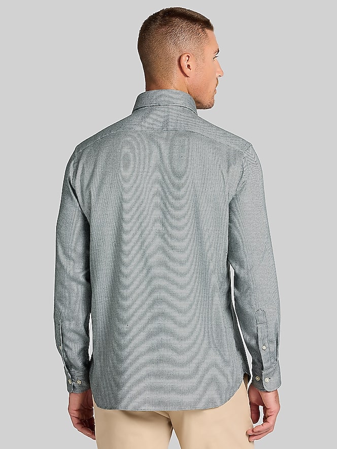 Joseph Abboud Modern Fit Flannel Button Up Shirt, Olive - Image 4 of 5