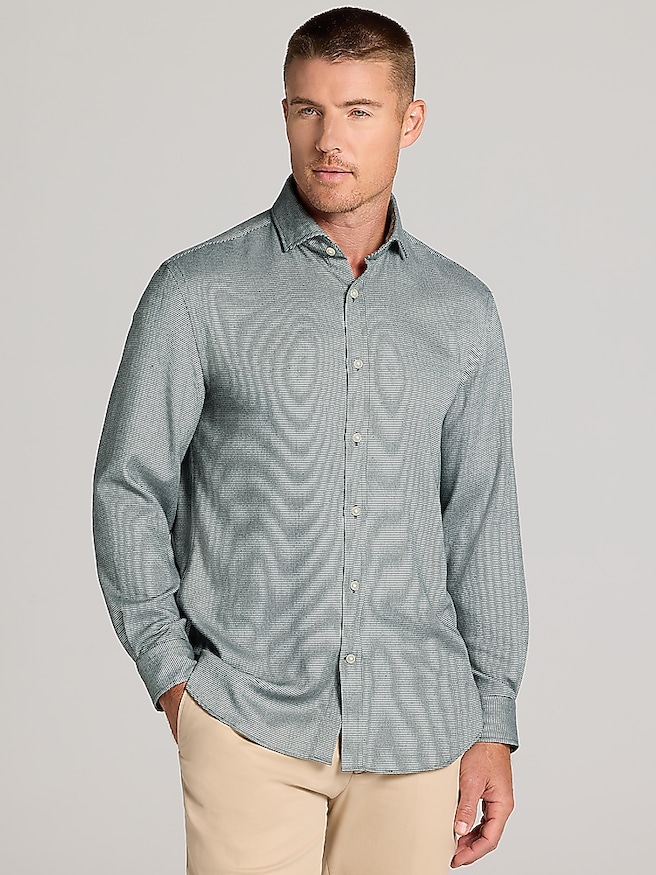 Joseph Abboud Modern Fit Flannel Button Up Shirt Olive