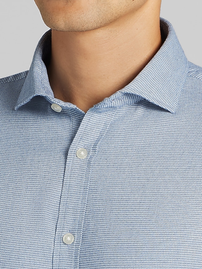 Joseph Abboud Modern Fit Flannel Button Up Shirt Blue