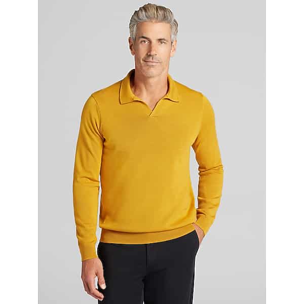 Awearness Kenneth Cole Big & Tall Men's Merino Wool Blend Johnny Collar Sweater Cathay Spice - Size: LT
