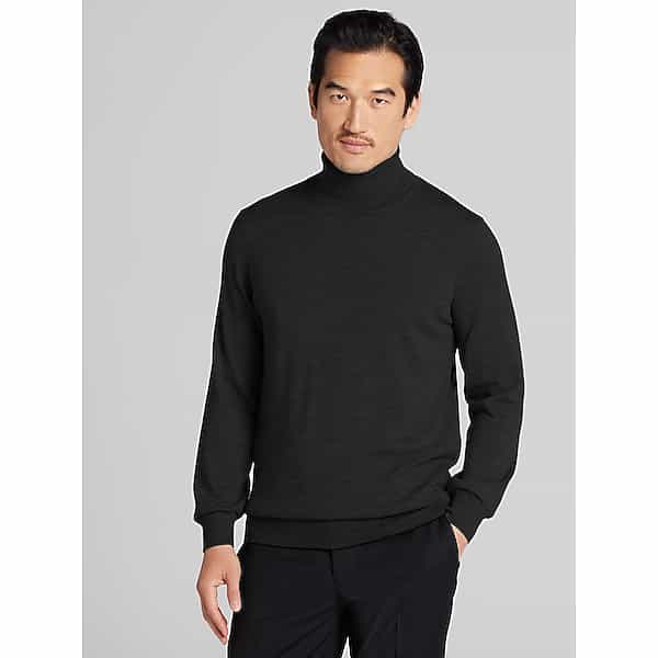 Awearness Kenneth Cole Men's Merino Wool Blend Turtleneck Sweater Black - Size: Small