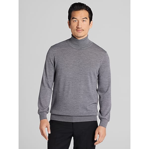 Awearness Kenneth Cole Big & Tall Men's Merino Wool Blend Turtleneck Sweater Grey Heather - Size: 3XLT