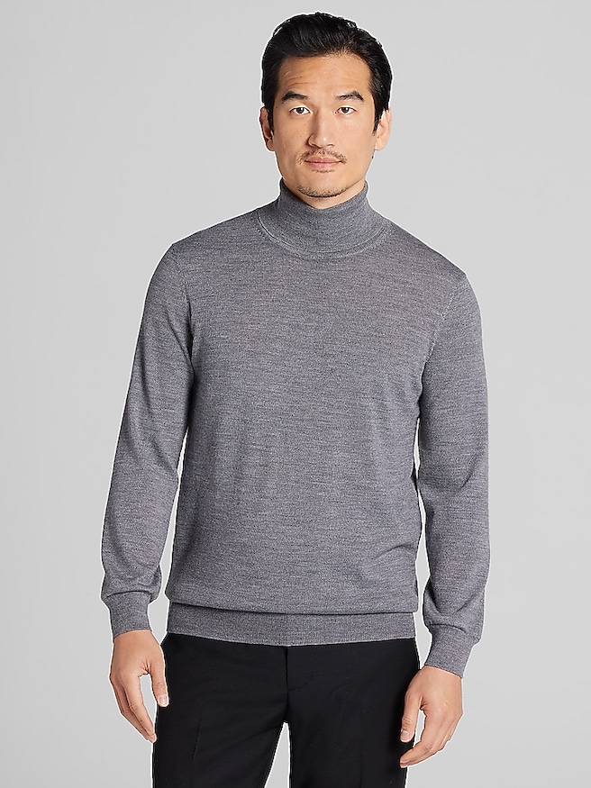 Big & Tall Men's Merino Wool Blend Turtleneck Sweater