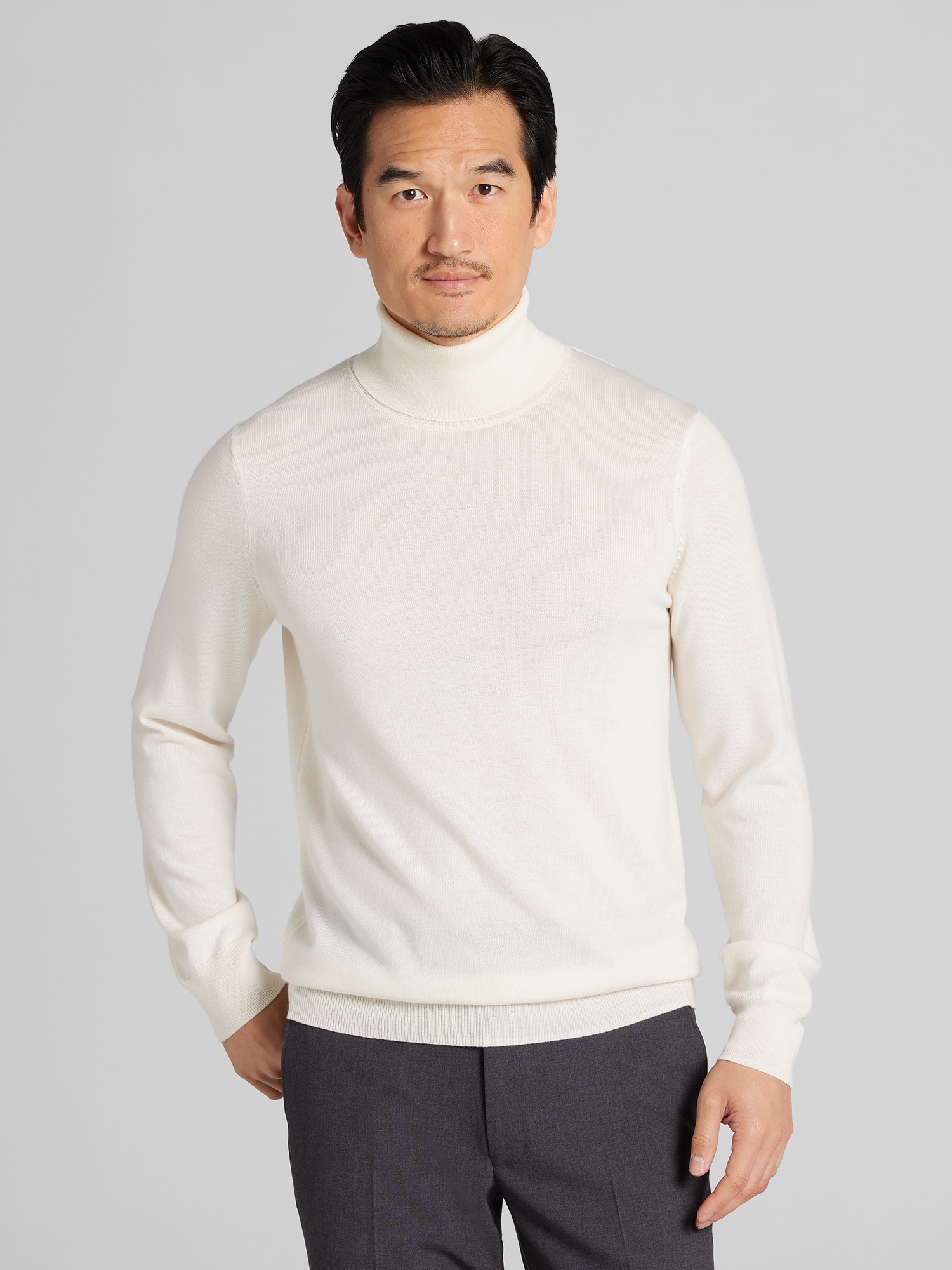 Merino Wool Blend Turtleneck Sweater