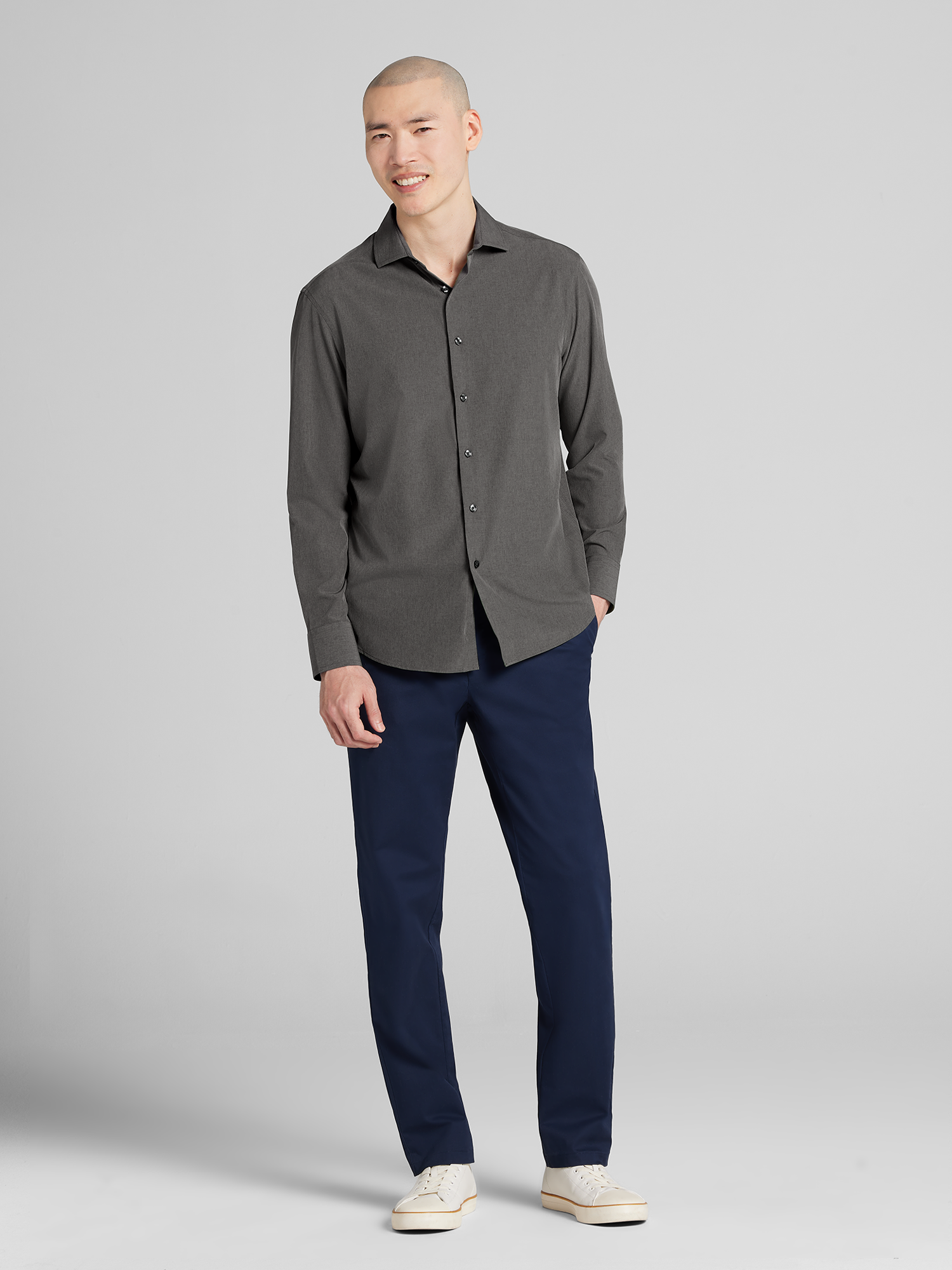 Modern Fit 4-Way Stretch Button Up Shirt