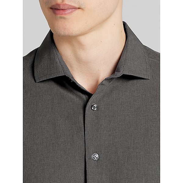Awearness Kenneth Cole Men's CHILLFLEX Modern Fit Performance 4-Way Stretch Button Up Shirt Charcoal