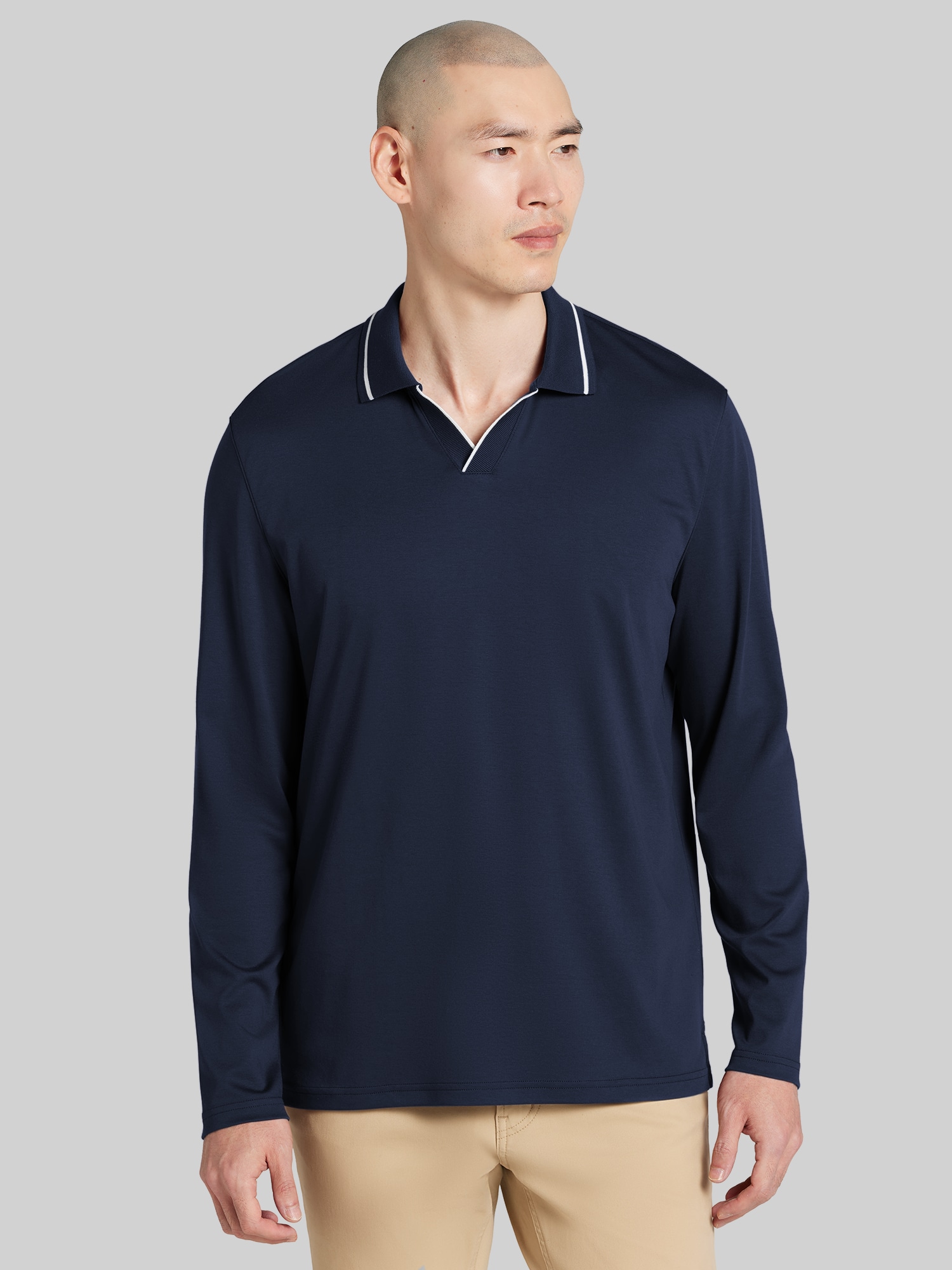 Modern Fit Long Sleeve Johnny Polo