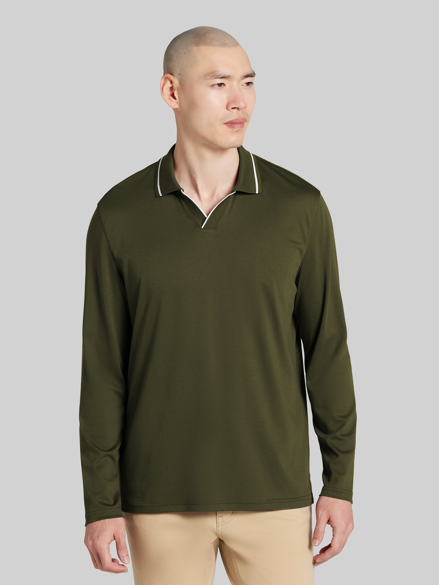 Modern Fit Long Sleeve Johnny Polo