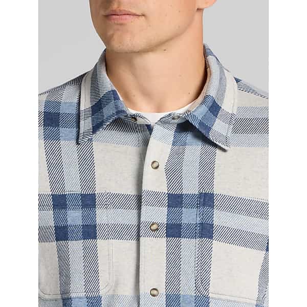 Joseph Abboud Big & Tall Men's Modern Fit Plaid Knit Sportshirt Blue Plaid - Size: 3X