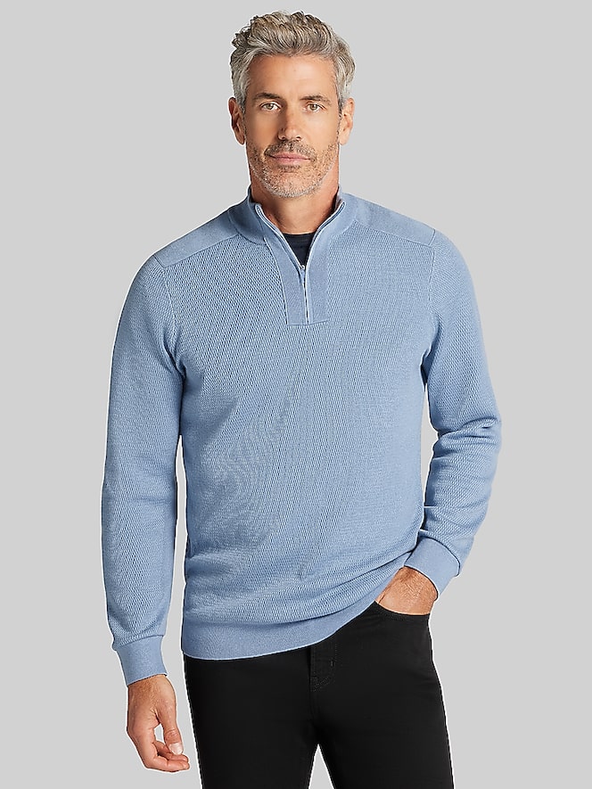 Awearness Kenneth Cole Slim Fit Textured 1/4-Zip Sweater