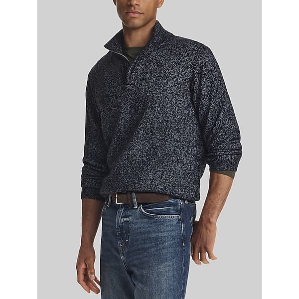 Weatherproof Vintage Men's Regular Fit Mixy Quarter-Zip Sweater Night Sea - Size: Small