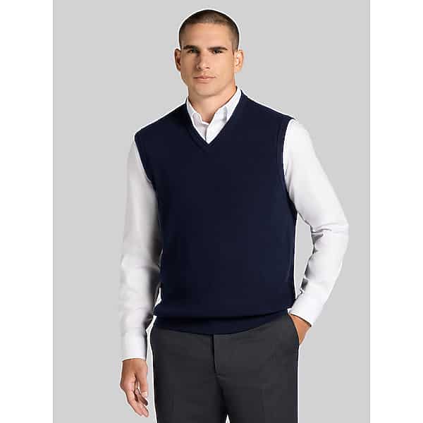 Joseph Abboud Big & Tall Men's V-Neck Sweater Vest Navy Blazer - Size: 4X