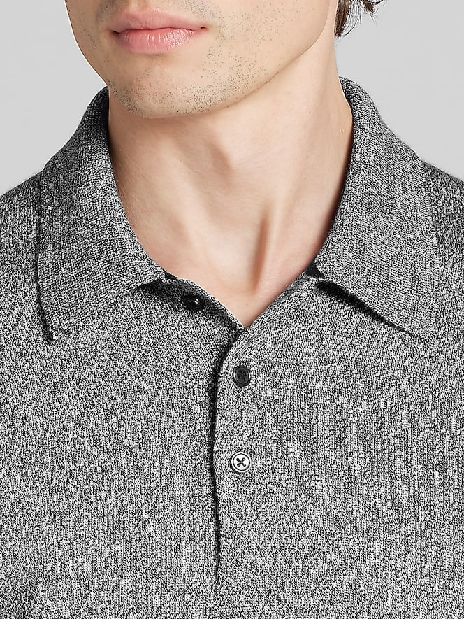 Awearness Kenneth Cole Modern Fit Long Sleeve Polo Sweater