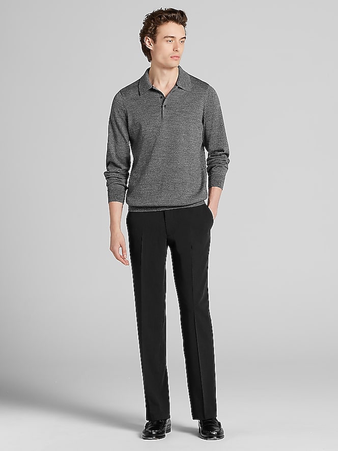 Awearness Kenneth Cole Modern Fit Long Sleeve Polo Sweater