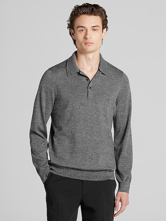 Awearness Kenneth Cole Modern Fit Long Sleeve Polo Sweater