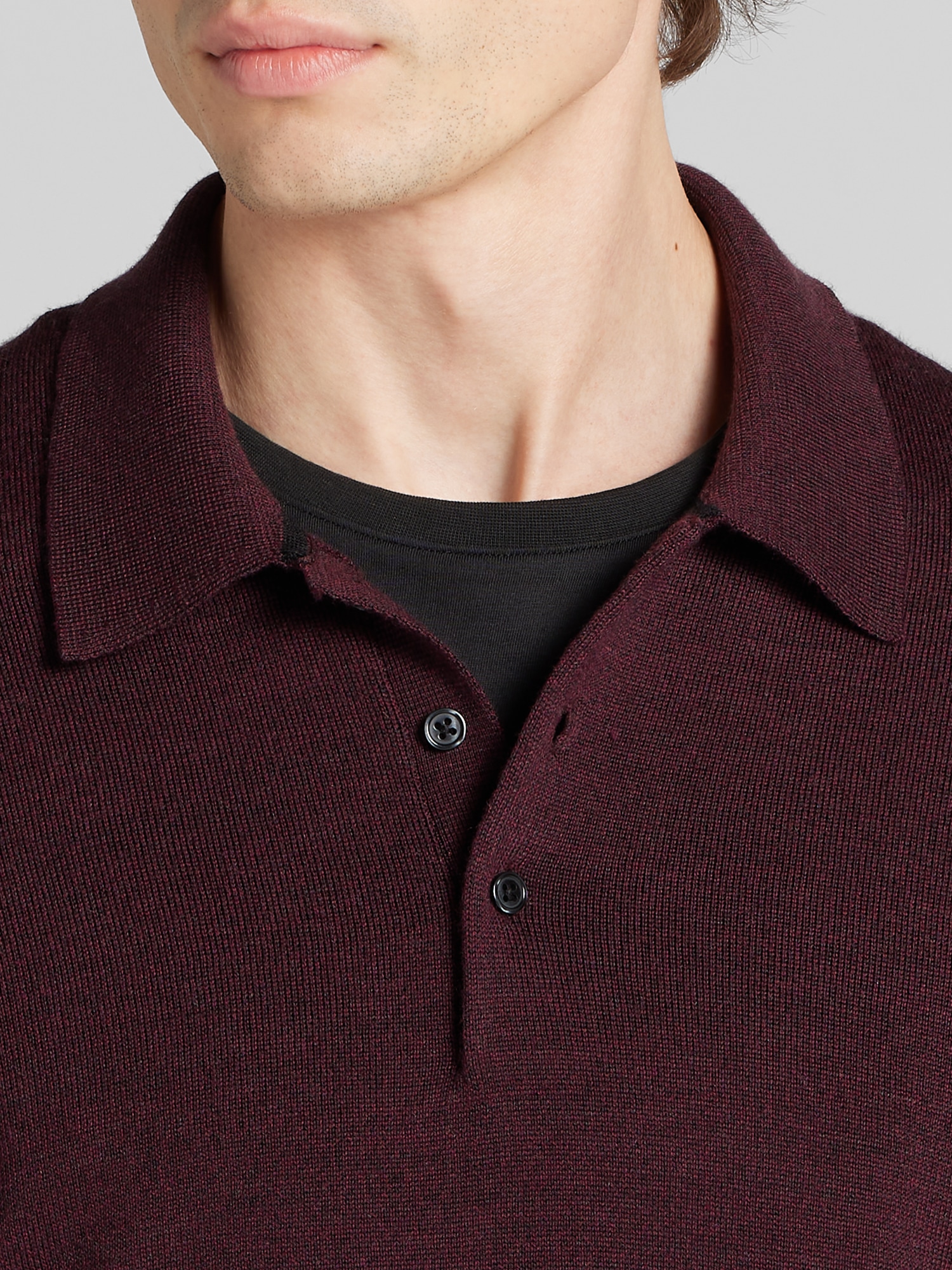Modern Fit Long Sleeve Polo Sweater