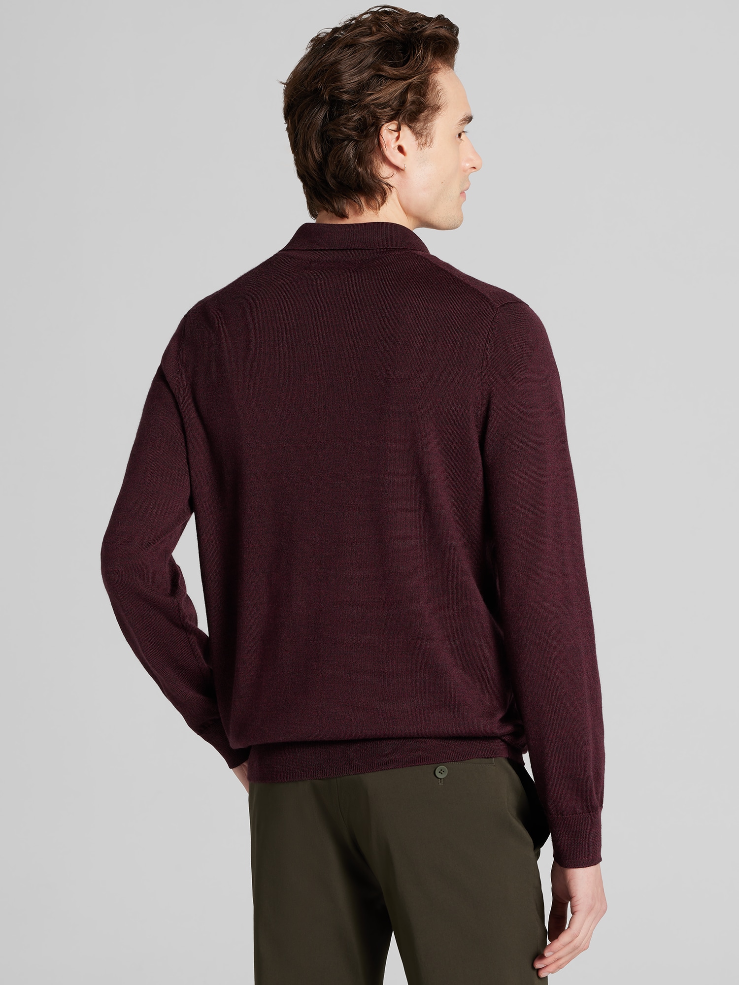 Modern Fit Long Sleeve Polo Sweater