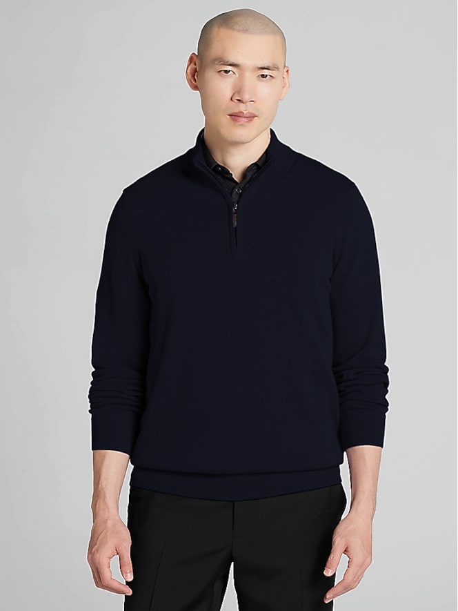 Joseph Abboud Pima Cotton Quarter-Zip Sweater