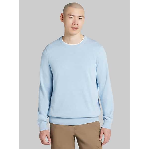 Joseph Abboud Big & Tall Men's Modern Fit Crewneck Sweater Cerulean - Size: 4XLT