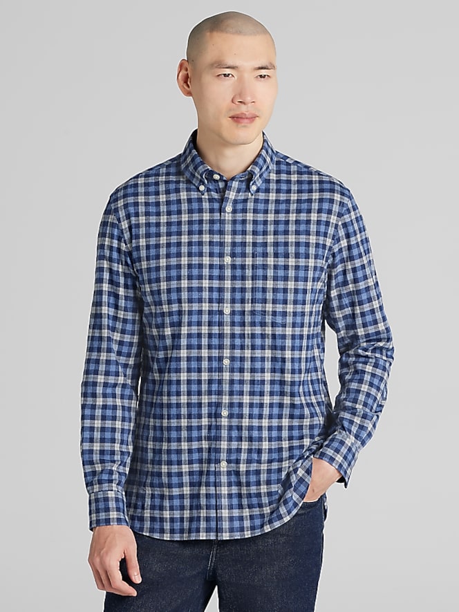 Joseph Abboud Modern Fit Plaid Button Up Flannel Shirt