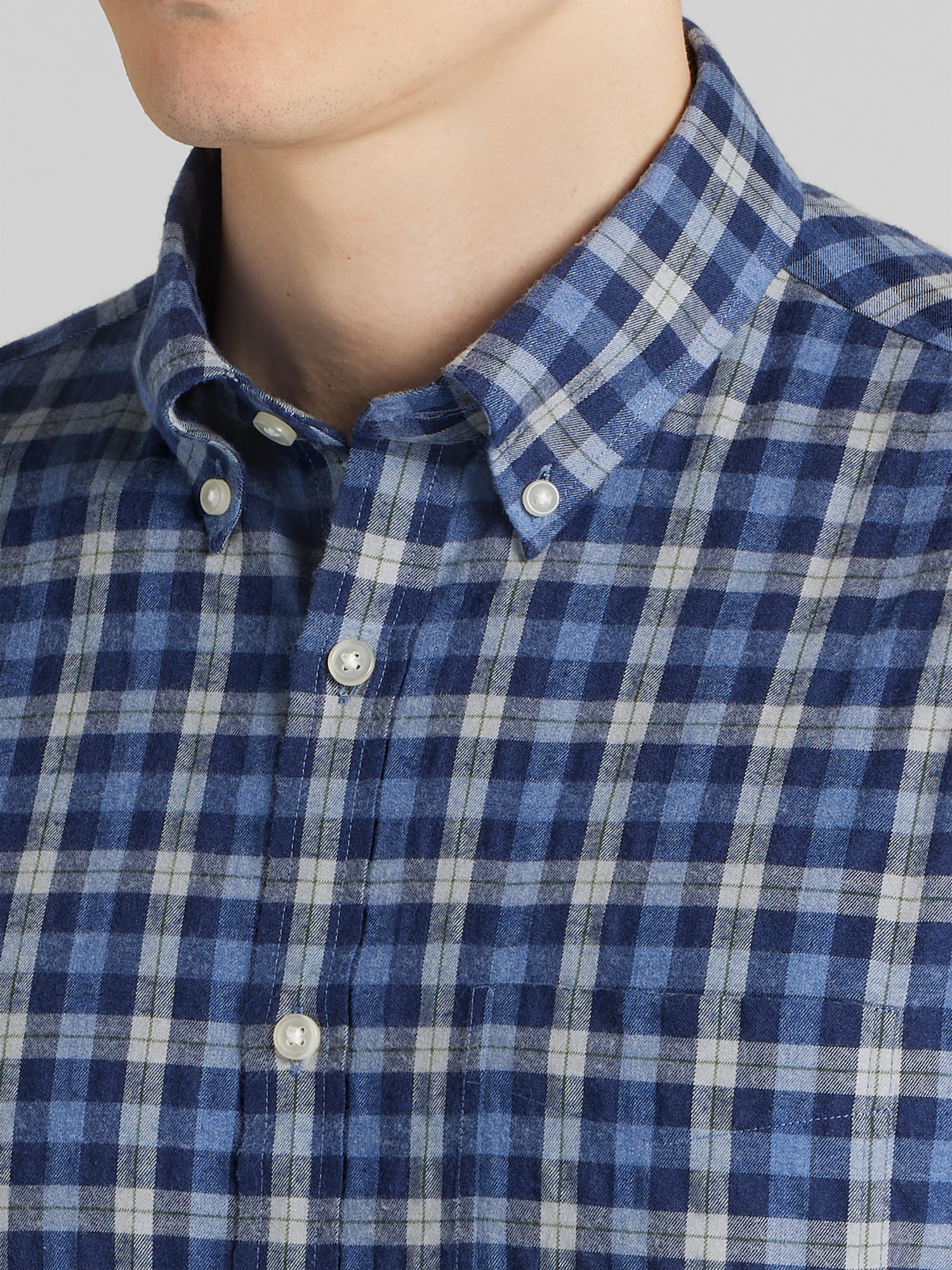 Modern Fit Plaid Button Up Flannel Shirt