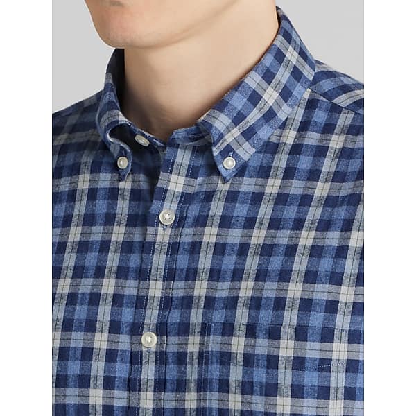 Joseph Abboud Men's Modern Fit Plaid Button Up Flannel Shirt Blue/Green