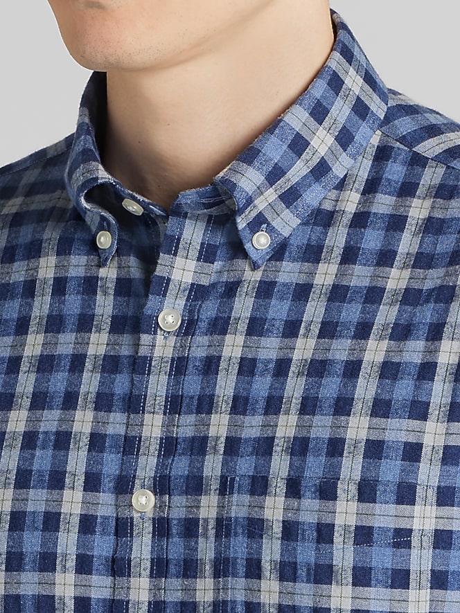 Joseph Abboud Modern Fit Plaid Button Up Flannel Shirt