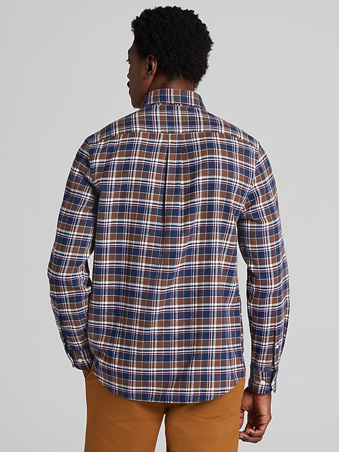 Wilke-Rodriguez Modern Fit Gingham Flannel Button Up Shirt